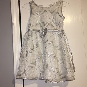 Silver and white dress